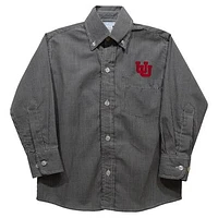 Infant Vive La Fete Black Utah Utes Gingham Button-Down Long Sleeve Shirt