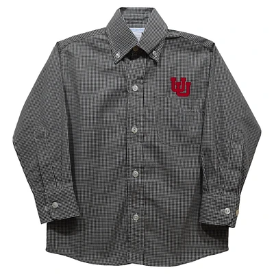 Infant Vive La Fete Black Utah Utes Gingham Button-Down Long Sleeve Shirt