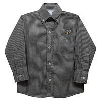 Infant Vive La Fete Black Towson Tigers Gingham Button-Down Long Sleeve Shirt