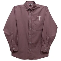 Infant Vive La Fete Cardinal Troy University Trojans Gingham Button-Down Long Sleeve Shirt