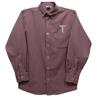 Infant Vive La Fete Cardinal Troy University Trojans Gingham Button-Down Long Sleeve Shirt