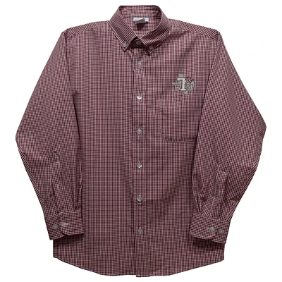 Infant Vive La Fete Maroon Texas Southern Tigers Gingham Button-Down Long Sleeve Shirt
