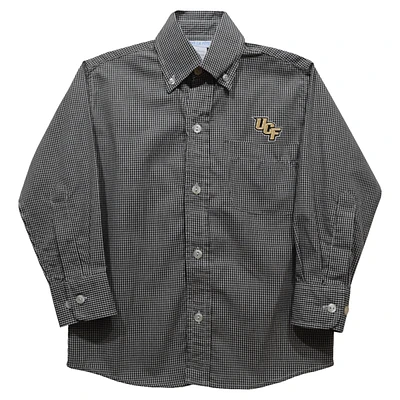 Infant Vive La Fete Black UCF Knights Gingham Button-Down Long Sleeve Shirt