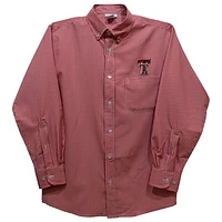 Infant Vive La Fete Red Texas Tech Raiders Gingham Button-Down Long Sleeve Shirt