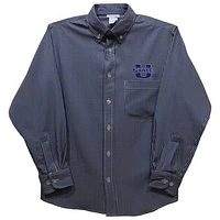 Infant Vive La Fete Navy Utah State Aggies Gingham Button-Down Long Sleeve Shirt