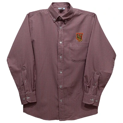 Infant Vive La Fete Crimson Tuskegee Golden Tigers Gingham Button-Down Long Sleeve Shirt