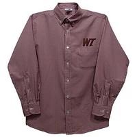 Infant Vive La Fete Maroon West Texas A&M Buffaloes Gingham Button-Down Long Sleeve Shirt