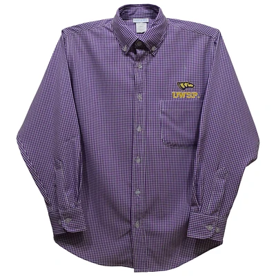 Infant Vive La Fete Purple Wisconsin-Stevens Point Pointers Gingham Button-Down Long Sleeve Shirt