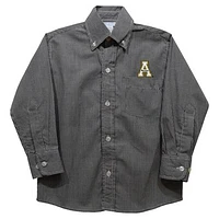 Toddler Vive La Fete Black Appalachian State Mountaineers Gingham Button-Down Long Sleeve Shirt