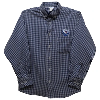 Toddler Vive La Fete Navy Belmont Bruins Gingham Button-Down Long Sleeve Shirt