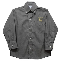 Toddler Vive La Fete Black Cal State L.A. Golden Eagles Gingham Button-Down Long Sleeve Shirt