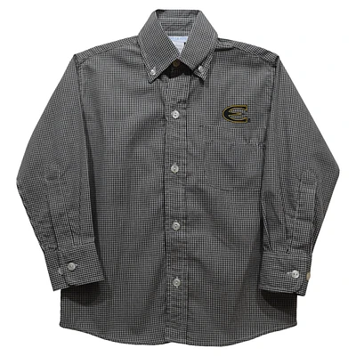 Toddler Vive La Fete Black Emporia State Hornets Gingham Button-Down Long Sleeve Shirt