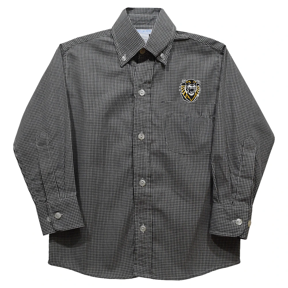 Toddler Vive La Fete Black Fort Hays State Tigers Gingham Button-Down Long Sleeve Shirt
