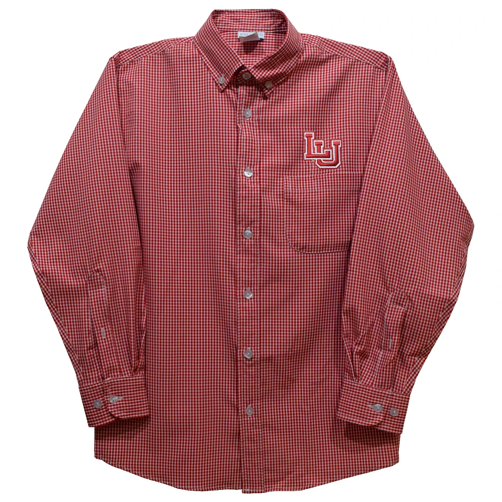Toddler Vive La Fete Red Lamar Cardinals Gingham Button-Down Long Sleeve Shirt