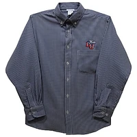 Toddler Vive La Fete Navy Liberty Flames Gingham Button-Down Long Sleeve Shirt