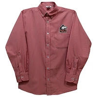 Toddler Vive La Fete Cardinal Northern Illinois Huskies Gingham Button-Down Long Sleeve Shirt