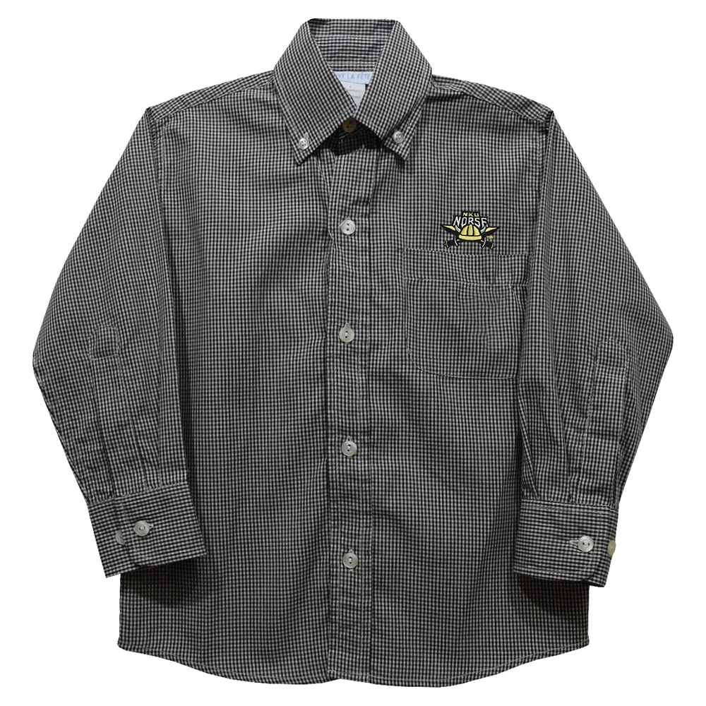 Toddler Vive La Fete Black Northern Kentucky University Norse Gingham Button-Down Long Sleeve Shirt