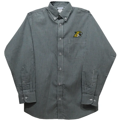 Toddler Vive La Fete Green Northern Michigan Wildcats Gingham Button-Down Long Sleeve Shirt