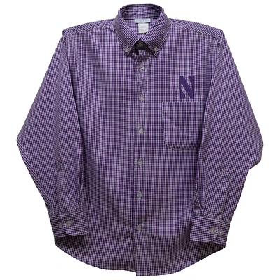 Toddler Vive La Fete Purple Northwestern Wildcats Gingham Button-Down Long Sleeve Shirt
