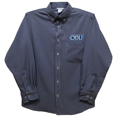 Toddler Vive La Fete Navy Old Dominion Monarchs Gingham Button-Down Long Sleeve Shirt