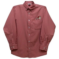 Toddler Vive La Fete Red Sacred Heart Pioneers Gingham Button-Down Long Sleeve Shirt