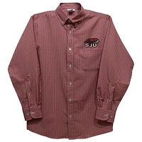 Toddler Vive La Fete Crimson Saint Joseph's Hawks Gingham Button-Down Long Sleeve Shirt