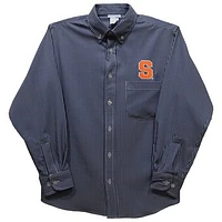 Toddler Vive La Fete Navy Syracuse Orange Gingham Button-Down Long Sleeve Shirt