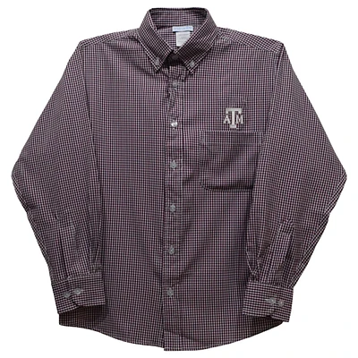 Toddler Vive La Fete Maroon Texas A&M Aggies Gingham Button-Down Long Sleeve Shirt