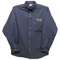 Toddler Vive La Fete Navy Wingate University Bulldogs Gingham Button-Down Long Sleeve Shirt