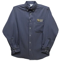 Toddler Vive La Fete Navy Wingate University Bulldogs Gingham Button-Down Long Sleeve Shirt