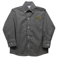 Toddler Vive La Fete Black Wichita State Shockers Gingham Button-Down Long Sleeve Shirt