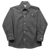 Toddler Vive La Fete Black West Virginia State Yellow Jackets Gingham Button-Down Long Sleeve Shirt