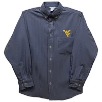 Toddler Vive La Fete Blue West Virginia Mountaineers Gingham Button-Down Long Sleeve Shirt