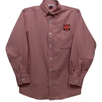 Youth Vive La Fete Scarlet Arkansas State Red Wolves Gingham Button-Down Long Sleeve Shirt