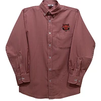 Youth Vive La Fete Scarlet Arkansas State Red Wolves Gingham Button-Down Long Sleeve Shirt