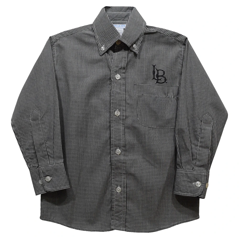Youth Vive La Fete Black Cal State Long Beach The Gingham Button-Down Sleeve Shirt