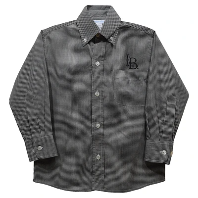 Youth Vive La Fete Black Cal State Long Beach The Gingham Button-Down Sleeve Shirt