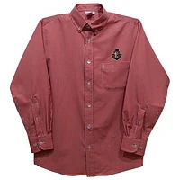 Youth Vive La Fete Red Austin Peay State Governors Gingham Button-Down Long Sleeve Shirt