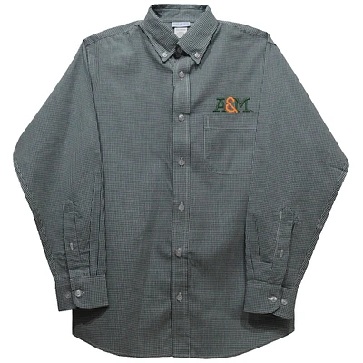 Youth Vive La Fete Green Florida A&M Rattlers Gingham Button-Down Long Sleeve Shirt