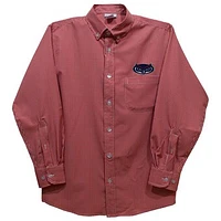 Youth Vive La Fete Red Florida Atlantic Owls Gingham Button-Down Long Sleeve Shirt