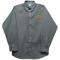 Youth Vive La Fete Green George Mason Patriots Gingham Button-Down Long Sleeve Shirt