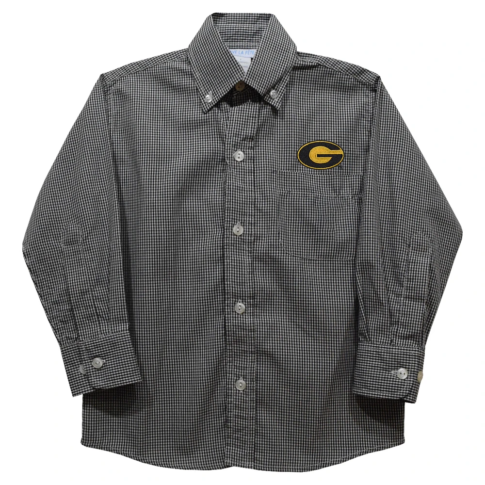 Youth Vive La Fete Black Grambling Tigers Gingham Button-Down Long Sleeve Shirt
