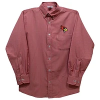 Youth Vive La Fete Red Illinois State Redbirds Gingham Button-Down Long Sleeve Shirt