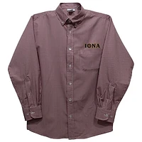 Youth Vive La Fete Maroon Iona University Gaels Gingham Button-Down Long Sleeve Shirt