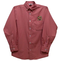 Youth Vive La Fete Red Maryland Terrapins Gingham Button-Down Long Sleeve Shirt
