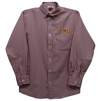Youth Vive La Fete Maroon CMU Mavericks Gingham Button-Down Long Sleeve Shirt
