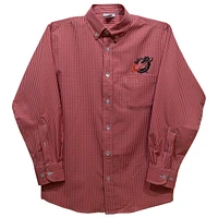 Youth Vive La Fete Red Minnesota State Moorhead Dragons Gingham Button-Down Long Sleeve Shirt