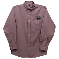 Youth Vive La Fete Maroon Mississippi State Bulldogs Gingham Button-Down Long Sleeve Shirt