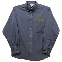 Youth Vive La Fete Navy North Carolina A&T Aggies Gingham Button-Down Long Sleeve Shirt