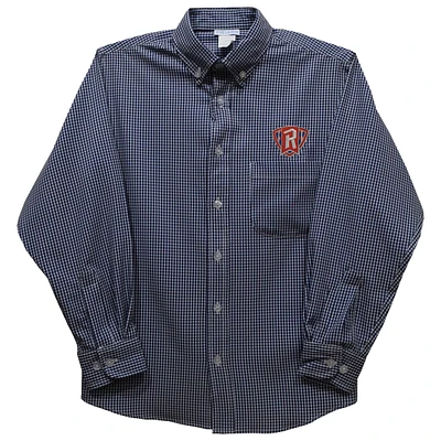 Youth Vive La Fete Navy Radford Highlanders Gingham Button-Down Long Sleeve Shirt